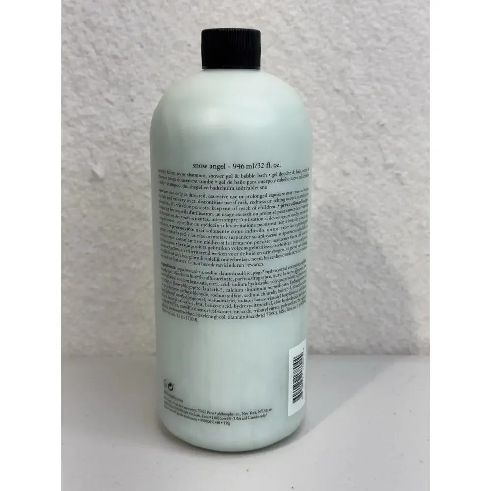Philosophy Snow Angel Sweetly Fallen Snow Shampoo Shower Gel Bubble Bath 32 oz